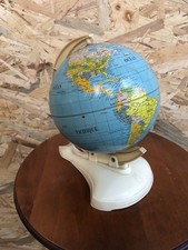Mappemonde Ancienne MS Globe Terrestre Métal + Pied Bakélite Vintage #D013