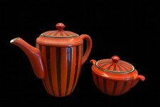 Duo théière et sucrier anciens – Digoin Sarreguemines, Art Déco, années 1930