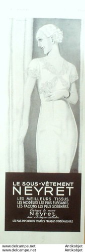 Publicite lingerie neyret 1933 - lingerie,