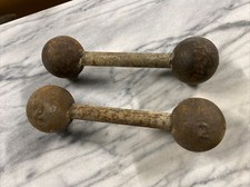 ancienne haltere metal 2kg chacune deco muscu vintage