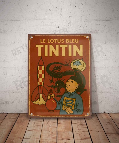 Plaque métal vintage lotus - plaque,