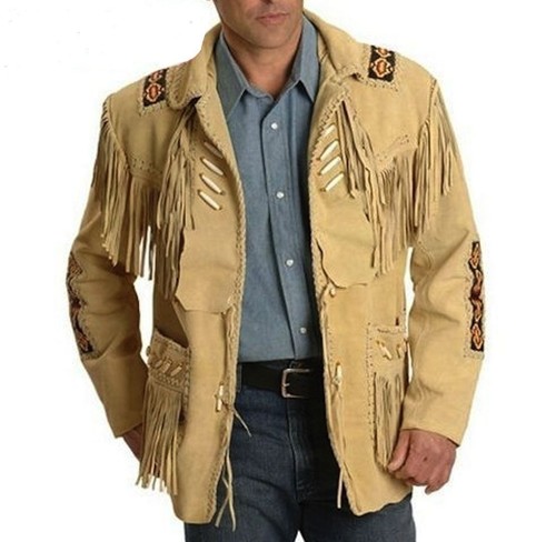 Hommes cow boy manteau beige - cow-boy,