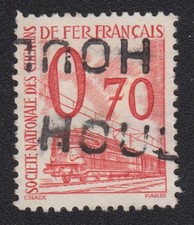 timbre France 1960 SNCF Petit COLIS POSTAL 70c rouge n°38 Y&T oblitéré
