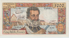TRES BEAU BILLET DE 5000 FRS HENRY IV