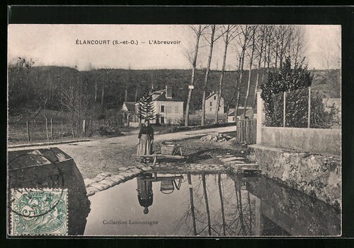 Cpa elancourt abreuvoir - cpa, elancourt,