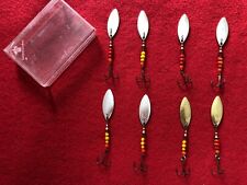 ANCIENNES CUILLERES" MEPPS AGLIA LONG "2 DOREES ET 6 ARGENTEES