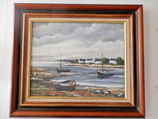 Huile sur Toile Bretagne Golf du Morbihan  R. Mogisse (1933)