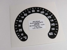 Autocollant conversion compteur SMITHS MPH en KPH pour MG Midget ø 80
