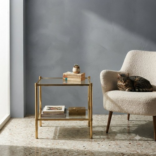 Table basse vintage laiton - basse,