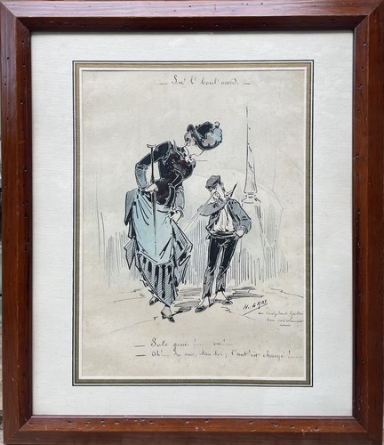 Tableau dessin cadre 20èm - dessin,