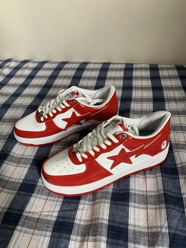 Bapesta red and - , white