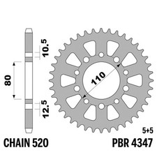 KYMCO VENOX 250 2005-2008 pignon arrière PBR pas 520 39 Dents Acier C