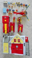 SAM LE POMPIER gros lot caserne camion Jupiter hélicoptère Wallaby figurines