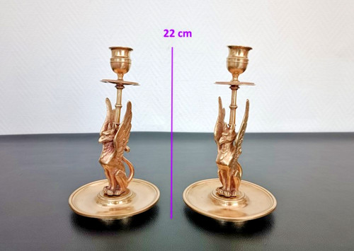 Bougeoirs table en bronze - 2,