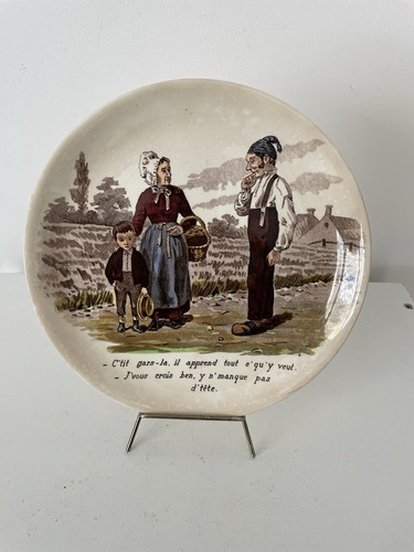 Assiette parlante ancienne - , en