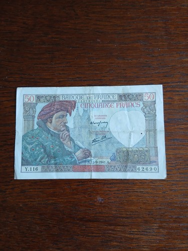 Billet francs jacques coeur - billet,