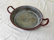Ancien plat en tôle émaillée pour cuisson au four 22cm de diamètre