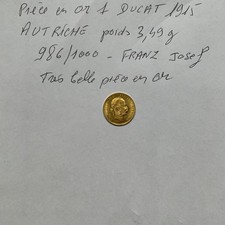 Pièce En Or 1 Ducat Année 1915