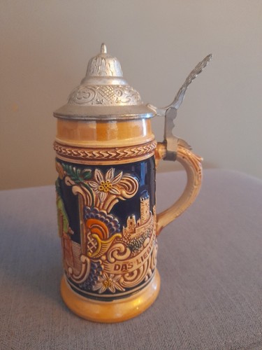 Antique large beer mug with - antique,
