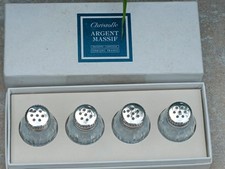  4 Salerons CHRISTOFLE ORFEVRERIE argent massif boîte d'origine France 1950