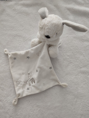 Doudou lapin mouchoir blanc - doudou,