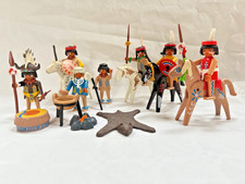 Playmobil vintage 1974. Lot d'indiens, chevaux, totem, peau d'ours....