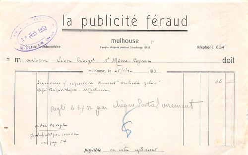 Facture 1932 la publicite - facture,