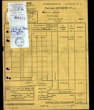 LA ROCHELLE-PALLICE (17) AIR LIQUIDE / OXYGENE , Facture en 1941