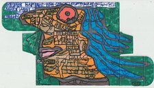 art brut art singulier outsider art - Pierre Albasser -1 dessin original de 2023