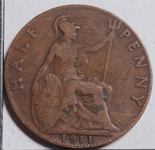 Half 1/2 penny 1911 George V Royaume-Uni - United Kingdom UK - 108702