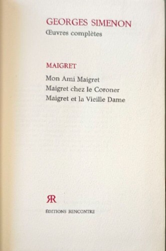 Georges simenon oeuvres - simenon,