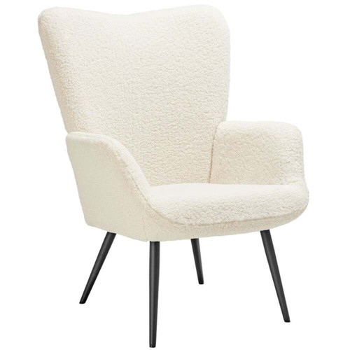 Fauteuil crème rembourré - ,