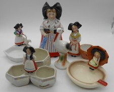 LOT DE 6 FIGURINES ALSACIENNE CENDRIER SALERON PICHET EN PORCELAINE ALLEMANDE