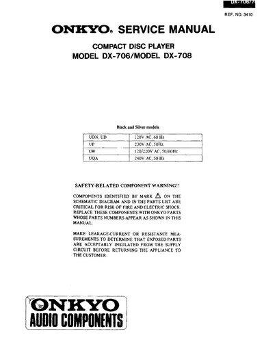 Service manual for - , onkyo