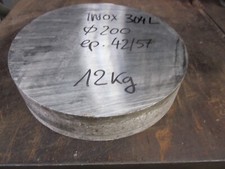 Rond Acier inoxydable qualité 304 L Ø 200 mm épaisseur 42 mm à 8 € le kilo