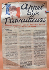 Affiche de propagande 1940 - Appel aux Travailleurs Discours prononcé par Pétain