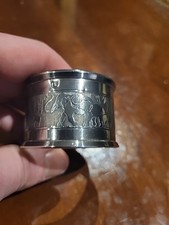 Argenterie Rond De Serviette Argent Massif Minerve 1 Er Titre Gravé Jean