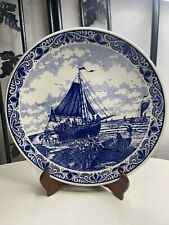Joli Grand Plat Décoratif Faïence Delfts Blauw Chemkefa Holland (diamètre 39 Cm)