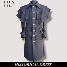 Men's Black Redingote Wool