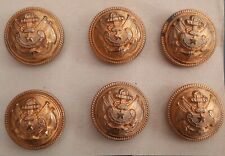 lot 6 BOUTONS anciens AMIRAL MARINE NATIONALE France 21 mm dorés UNIFORME FNFL