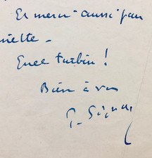 Paul SIGNAC - Lettre autographe signée à propos d'une œuvre en cours