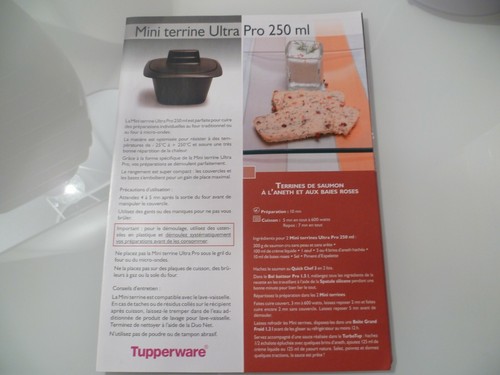 Tupperware neuve fiche double - fiche,