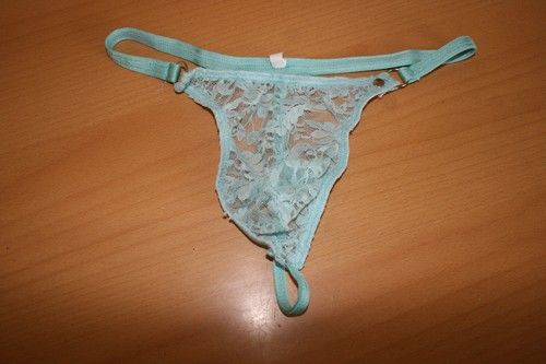 String homme dentelle bleu - string,