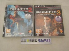 LOT 2 JEUX PS3 PLAYSTATION 3 UNCHARTED 2 + 3 L ILLUSION DE DRAKE (vendeur pro)