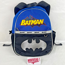 ➜PETIT SAC À DOS CARTABLE ENFANT BATMAN bleu/noir écolier école maternelle 32 cm