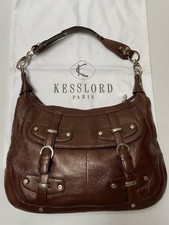 Sac besace cuir grainé marron chocolat KESSLORD