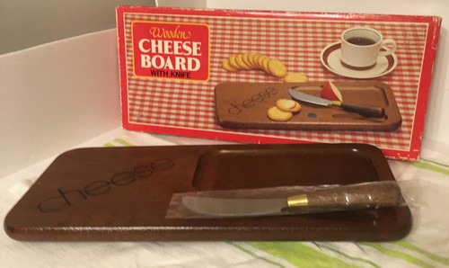 Vintage wooden cheese board - vintage,