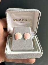 ancienne paire de boucles d’oreilles dormeuse or 14k 585 art nouveau coquillages