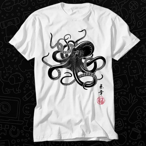 Octopus japanese calligraphy - octopus,