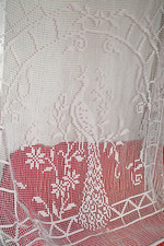 Couvre lit-Plaid naturelle en coton filet motif de Paon  192 X 230